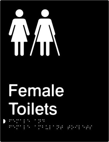 Female & Female Ambulant Toilets - Polypropylene - Black / Charcoal