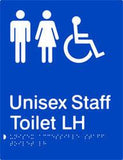 Unisex Accessible Staff Toilet - Left Hand - Polypropylene - Blue