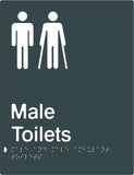Male & Male Ambulant Toilets - Polypropylene - Black / Charcoal