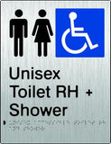 Unisex Accessible Toilet & Shower - Right Hand - Stainless Steel