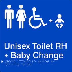Unisex Accessible Toilet & Baby Change - Right Hand - Polypropylene - Blue