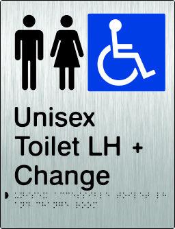 Unisex Accessible Toilet & Change Room - Left Hand - Stainless Steel