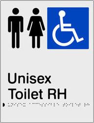 Unisex Accessible Toilet - Right Hand - Polypropylene - Silver